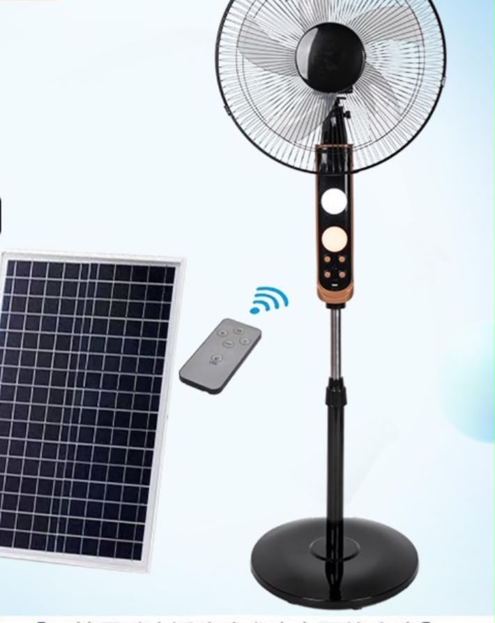 Rechargeable High-Velocity DC Solar Standing Fan